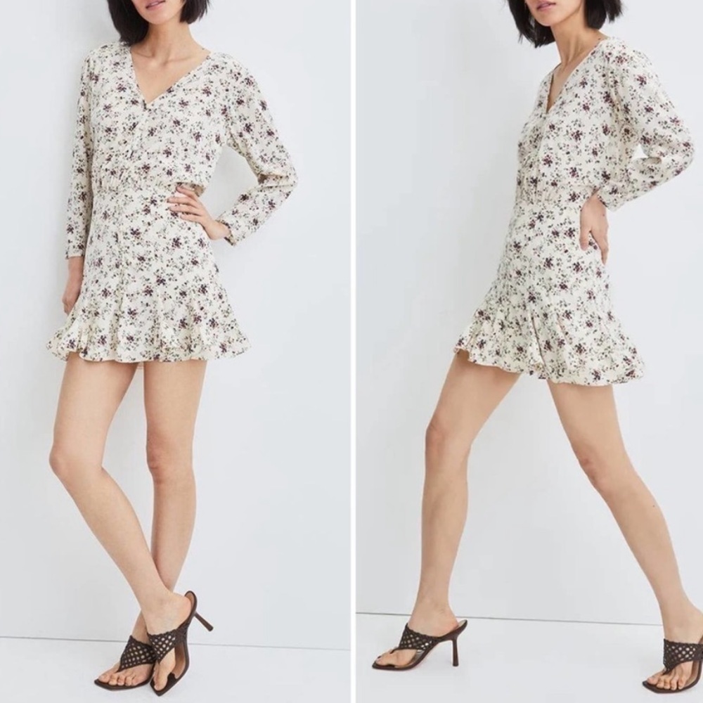 Nwt Veronica Beard Riggins Dress Silk Floral Whitestone Mini Sz 12